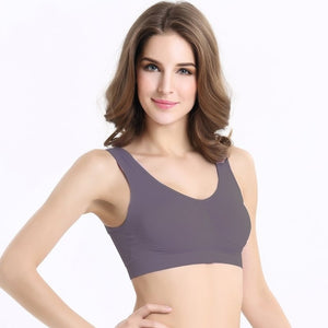 1PC Women Girls Padded Seamless Bra Vest Tops Rimless Bras Plus Size New